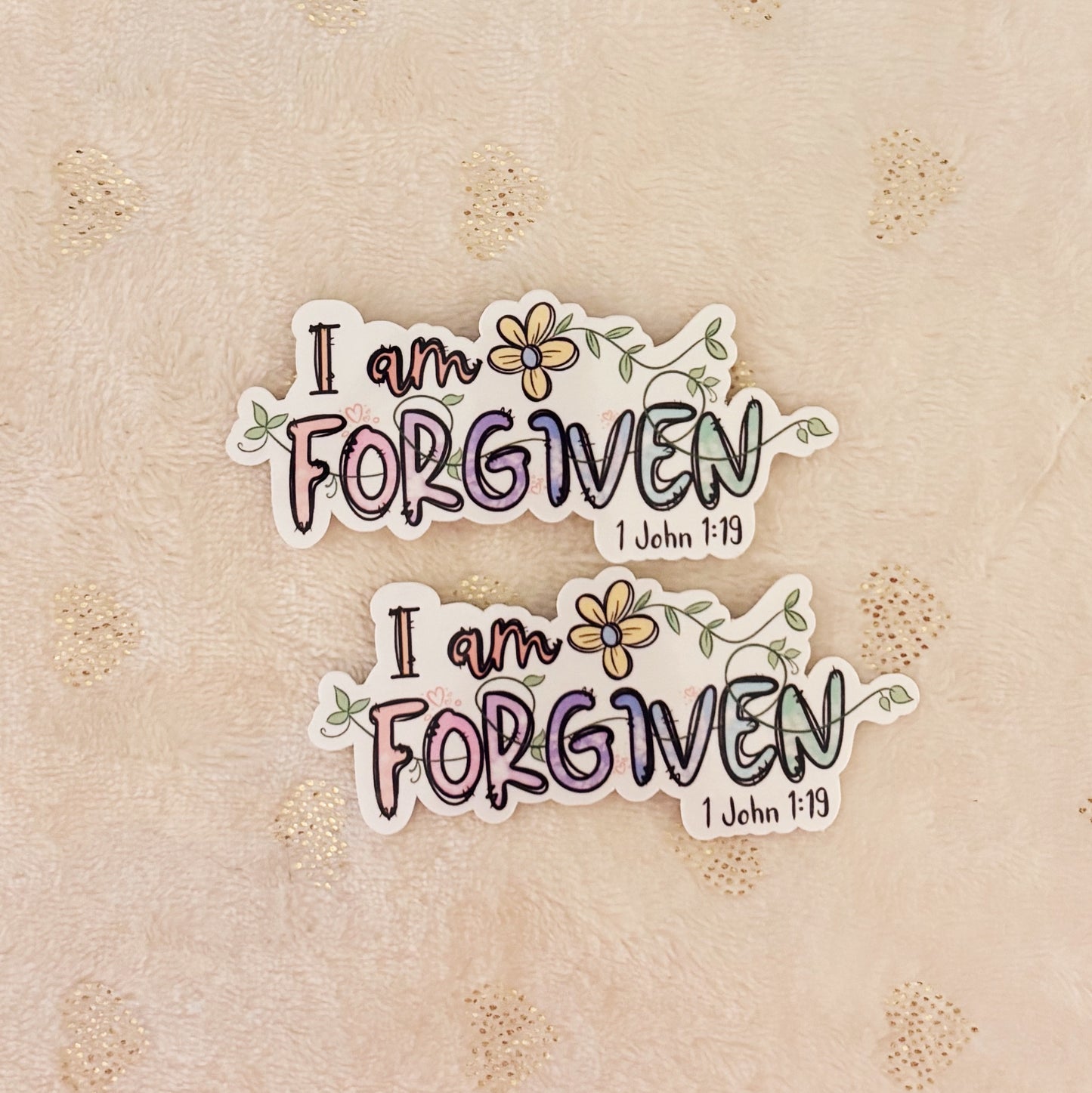 I am forgiven sticker, bible verses, God, Lord, Jesus