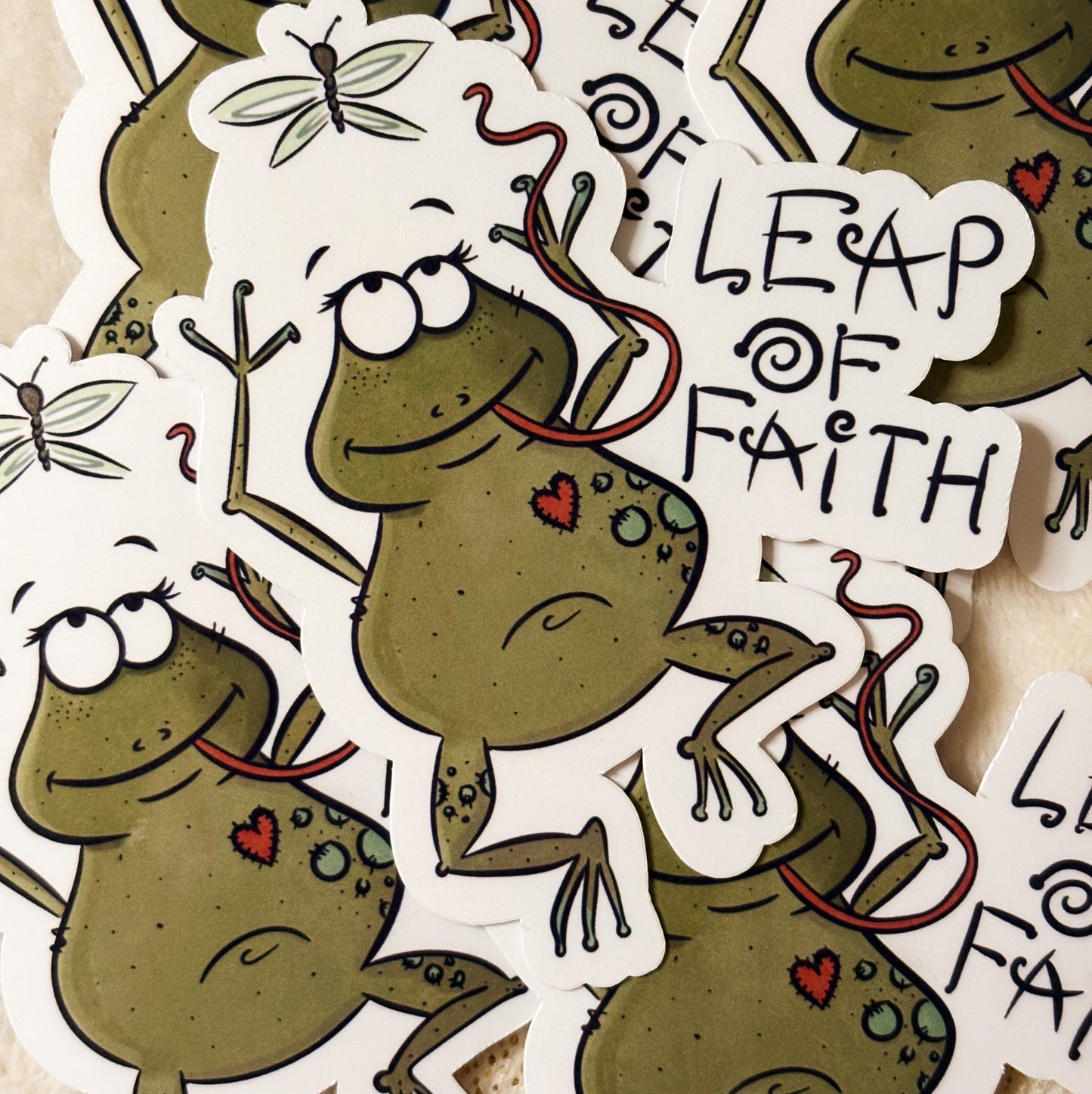 Leap of faith frog sticker