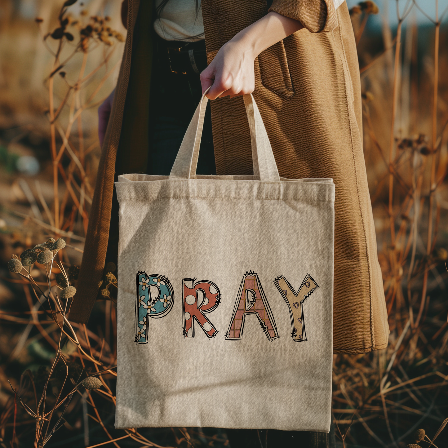 Trendy Pray tote bag