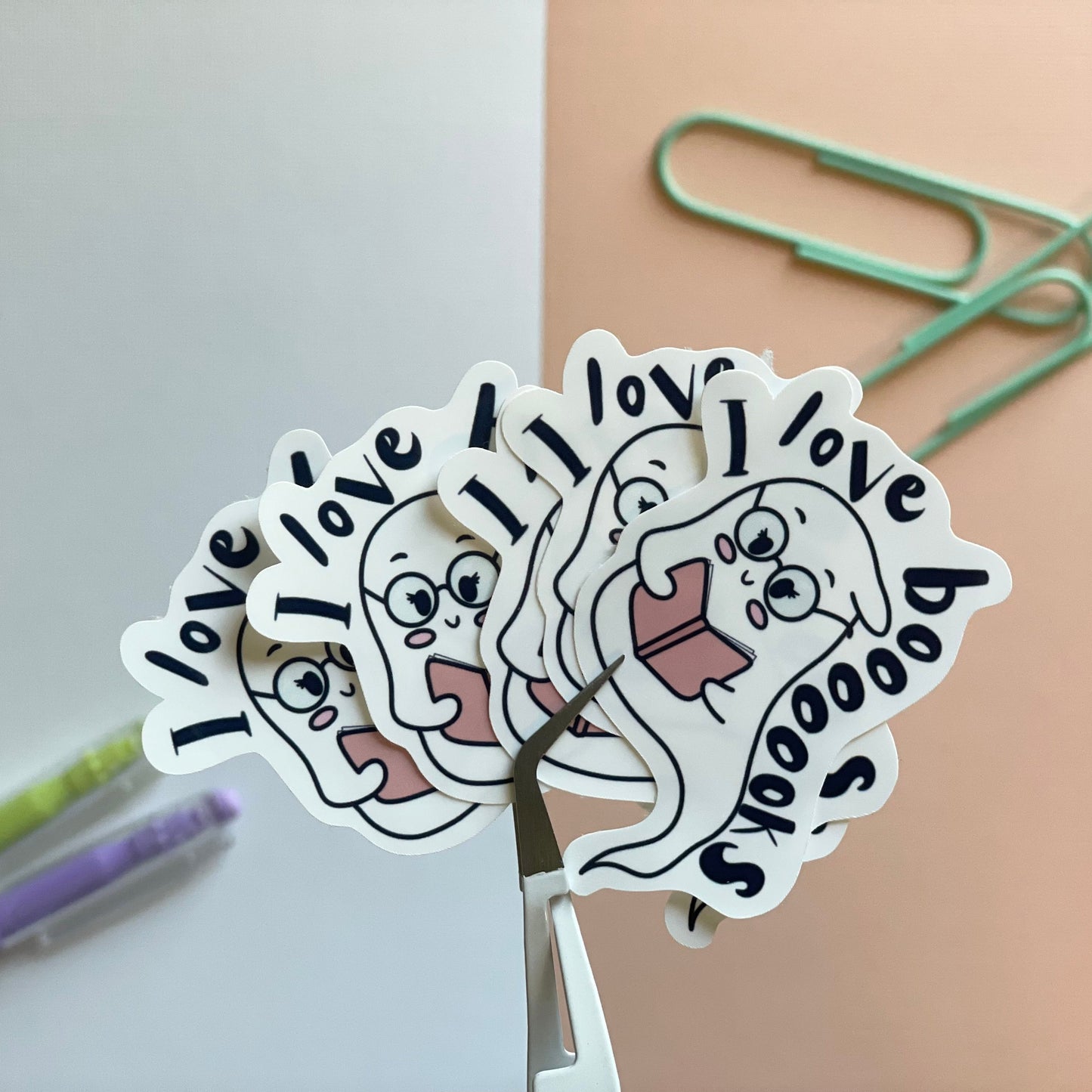 I love booooooks ghost sticker