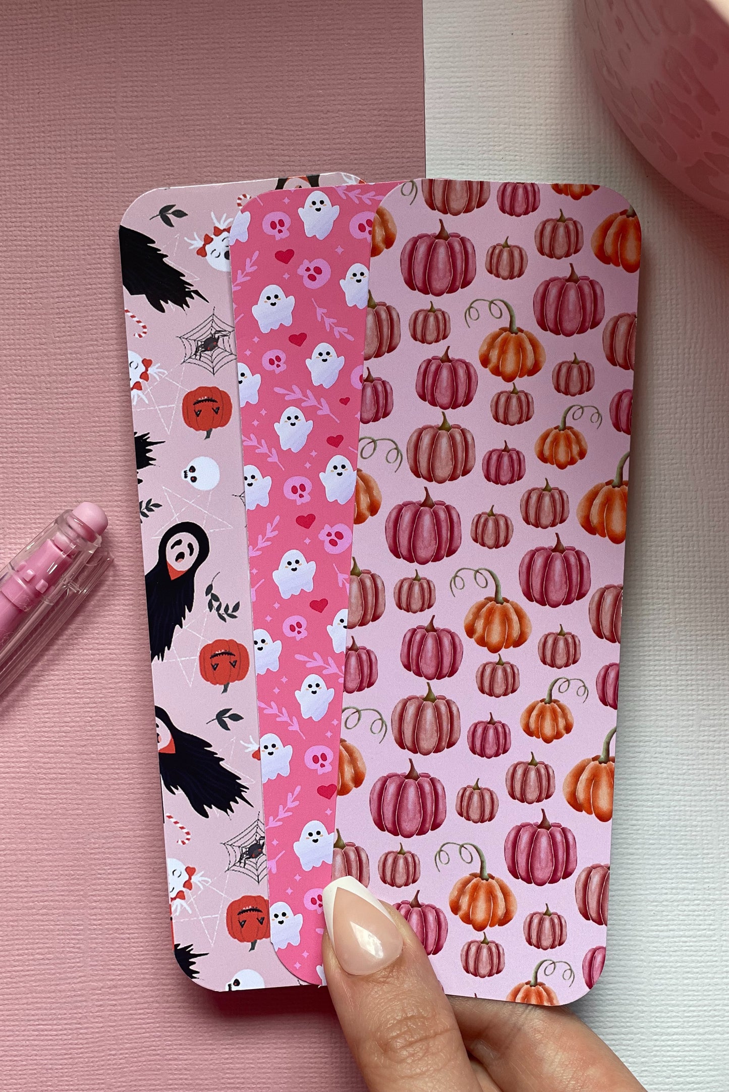 Pink Spooky Bookmark Set