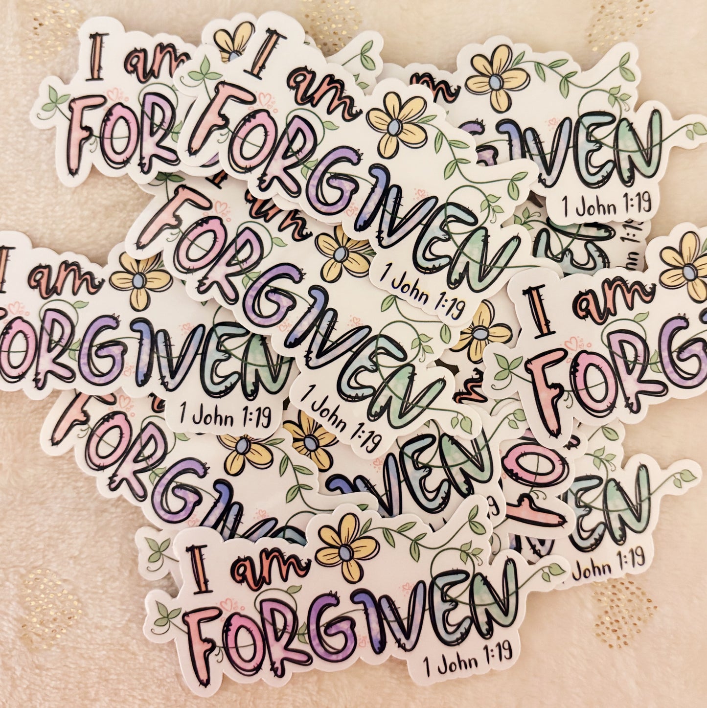 I am forgiven sticker, bible verses, God, Lord, Jesus