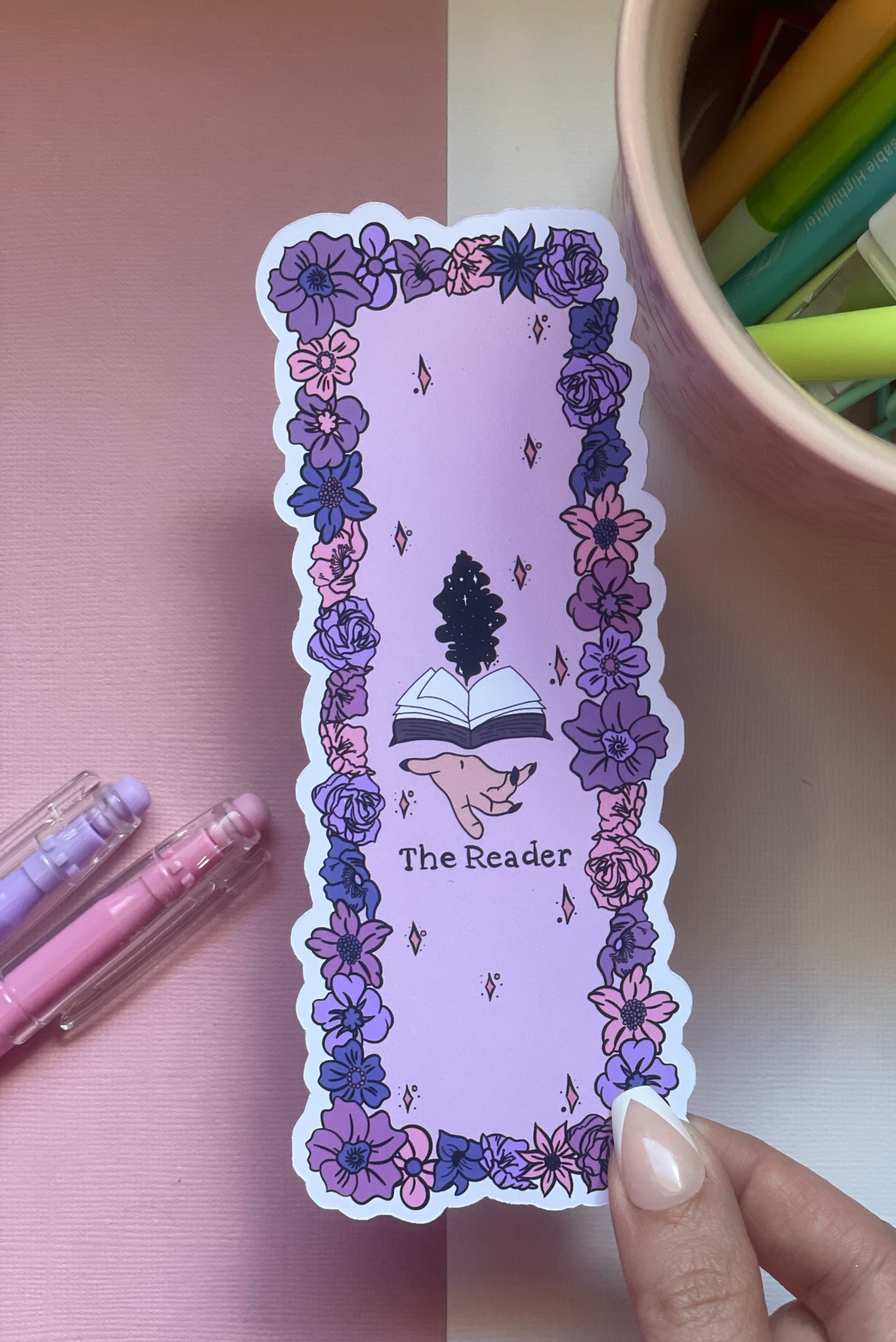 The reader floral bookmark