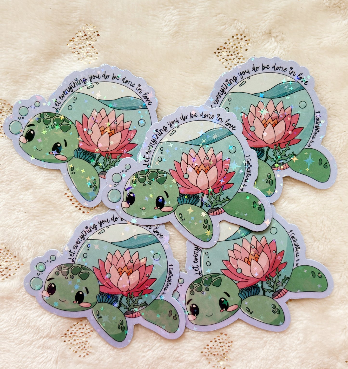 Let everything you do be done in love turtle sticker