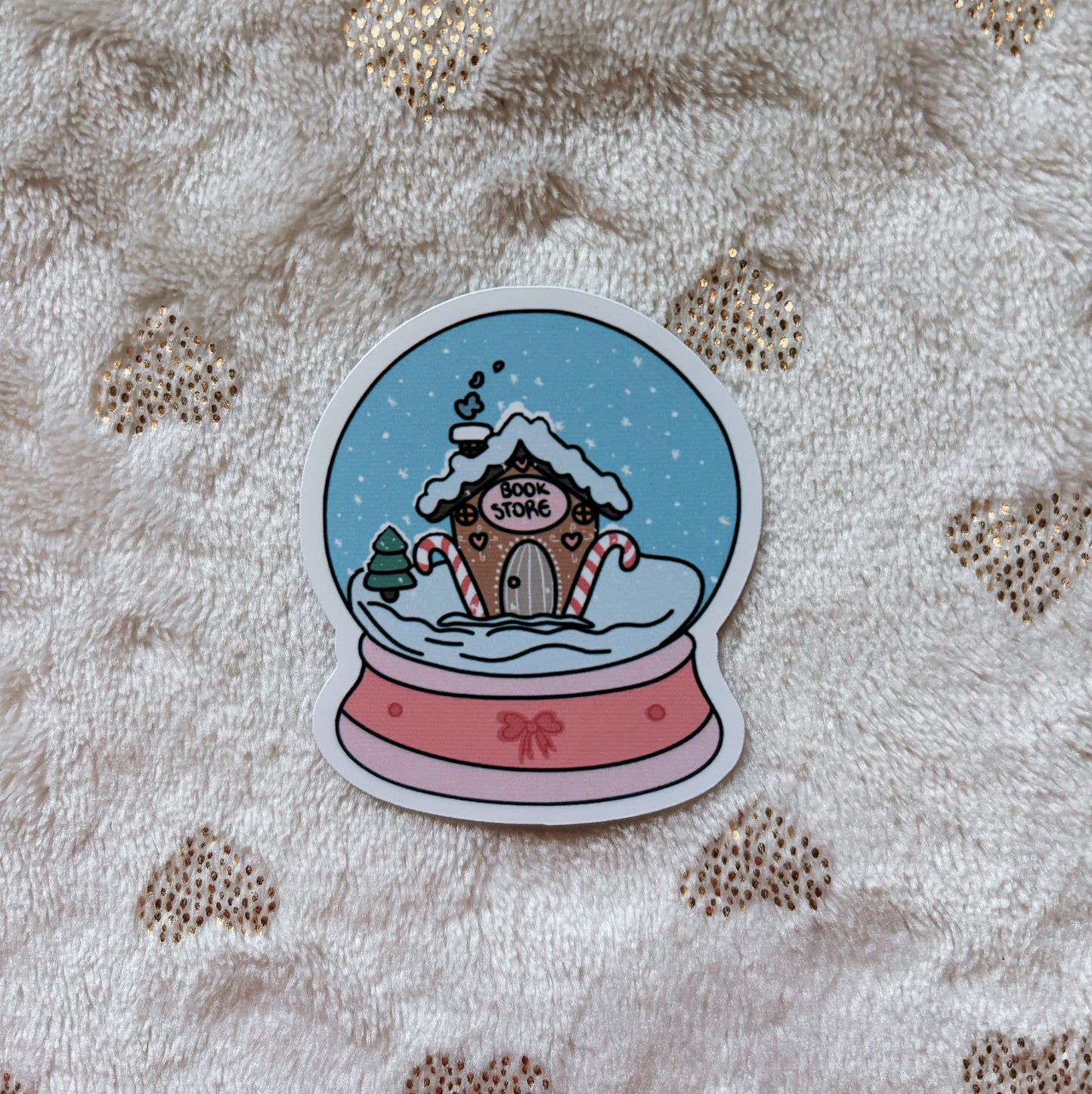 Snow globe bookstore sticker