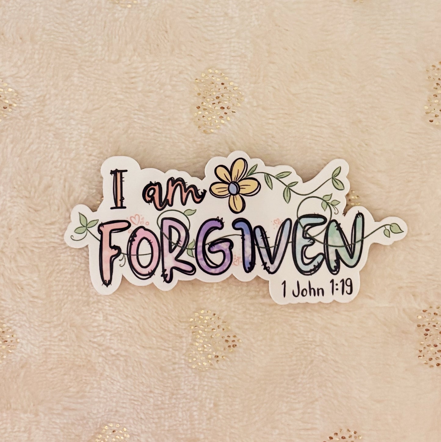 I am forgiven sticker, bible verses, God, Lord, Jesus