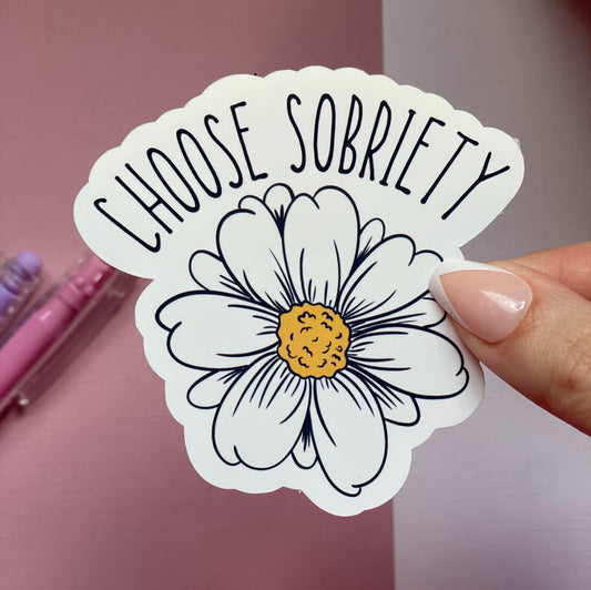Choose sobriety flower (style 2) sticker