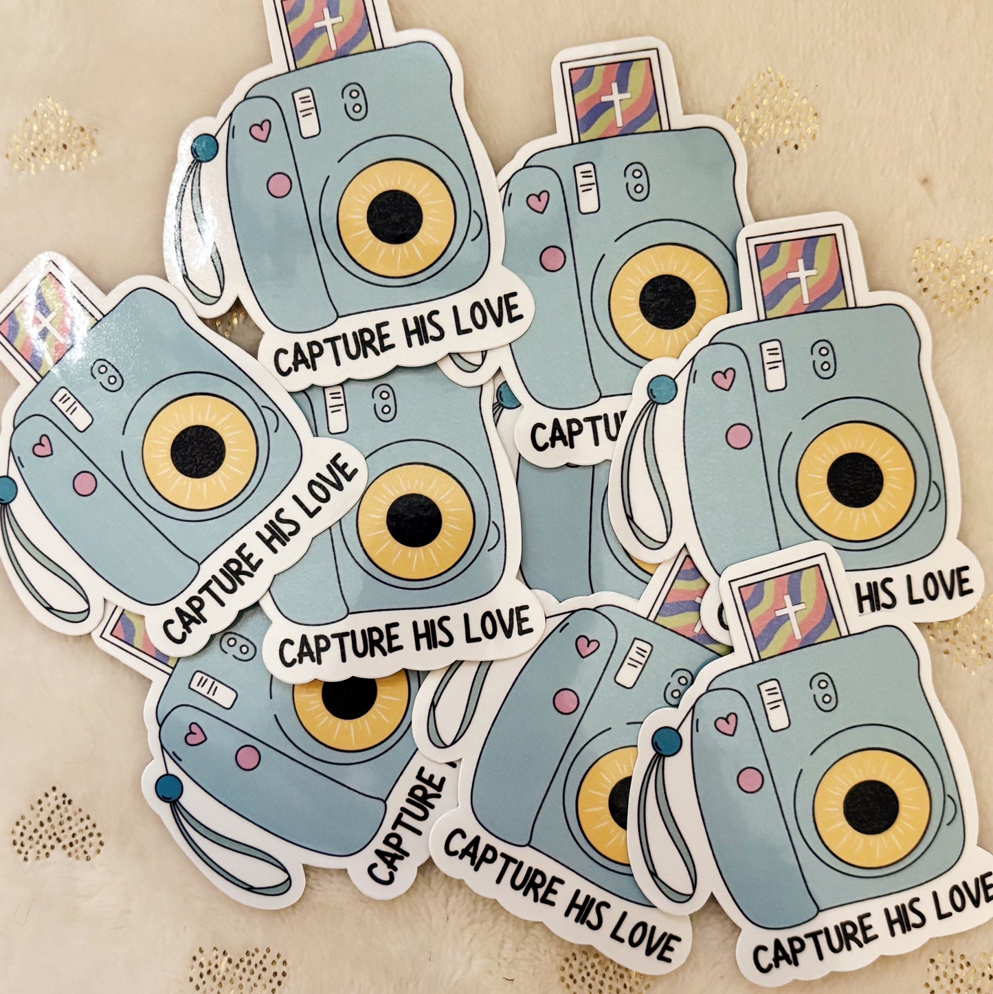 Capture his love faith sticker, Christian gifts,