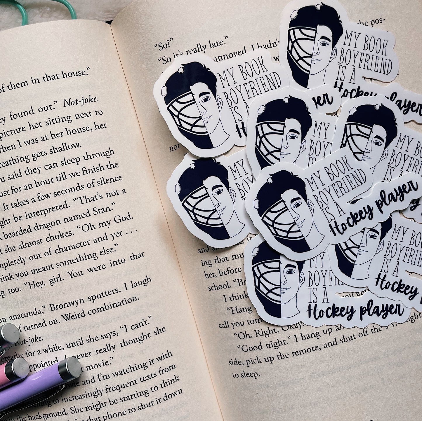 My book boyfriend is a hockey player sticker