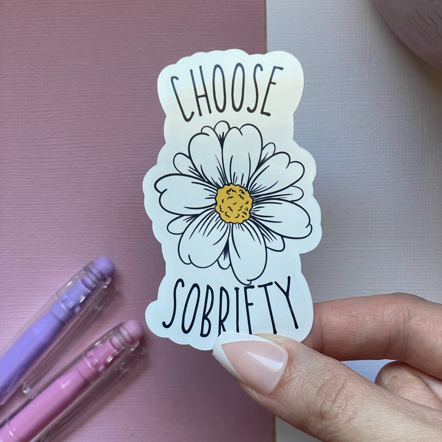 Choose sobriety flower (style 1) sticker