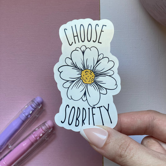 Choose sobriety flower (style 1) sticker