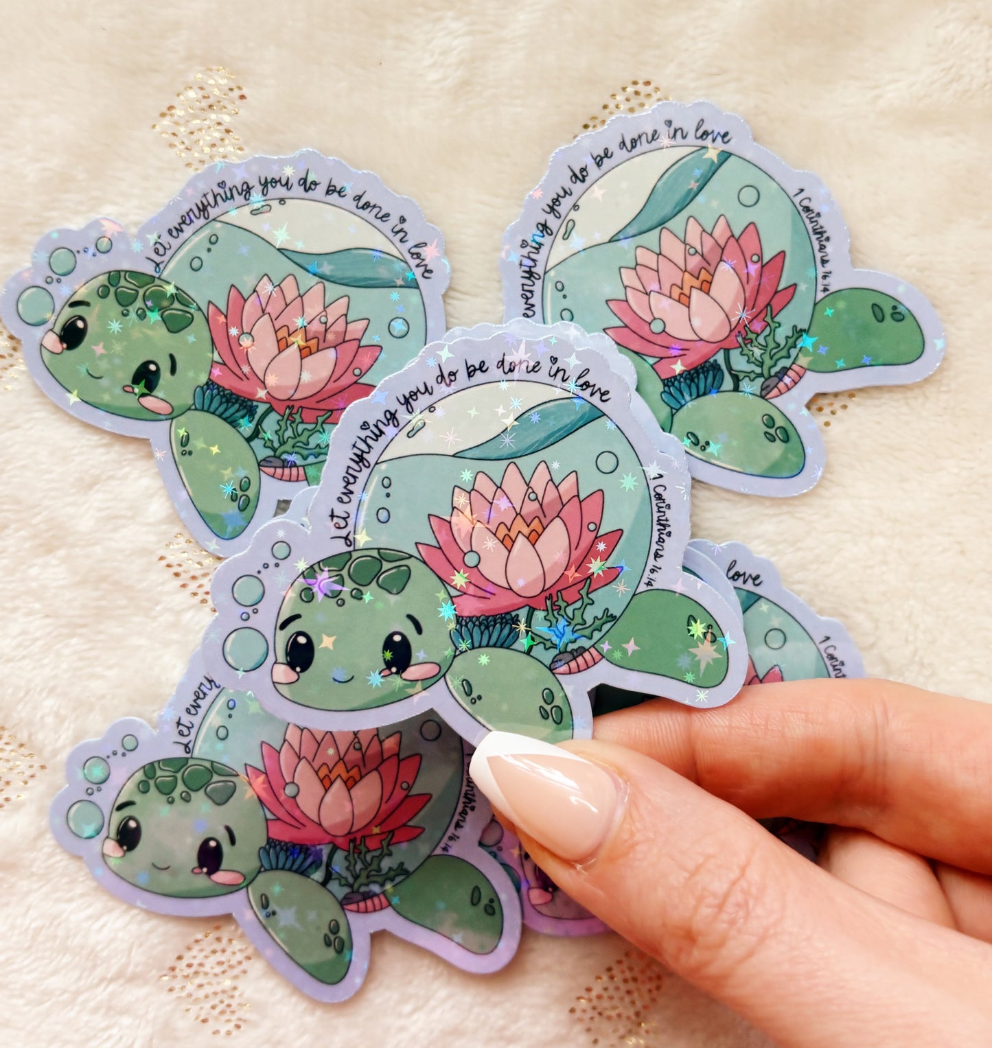 Let everything you do be done in love turtle sticker