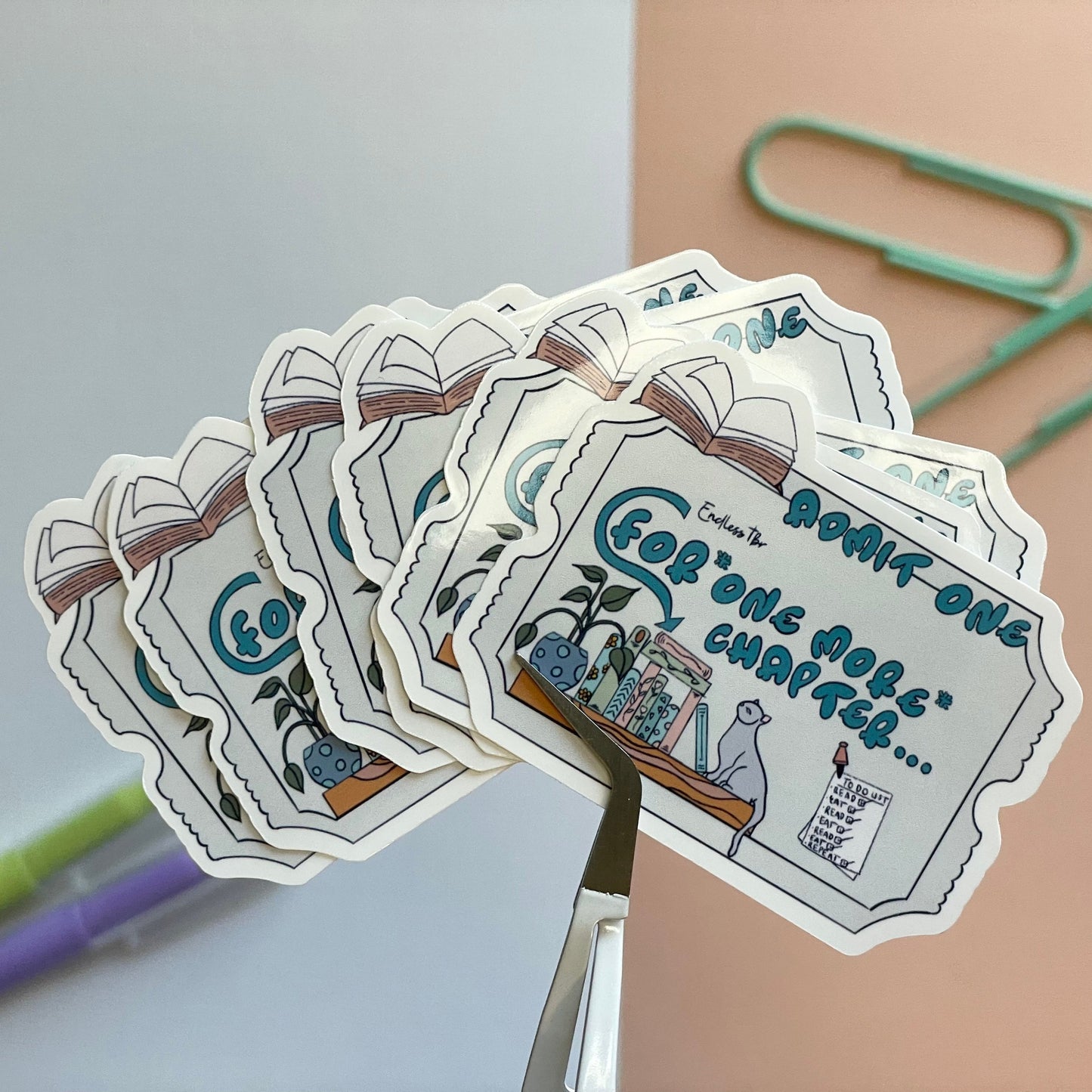 One more chapter admit one sticker