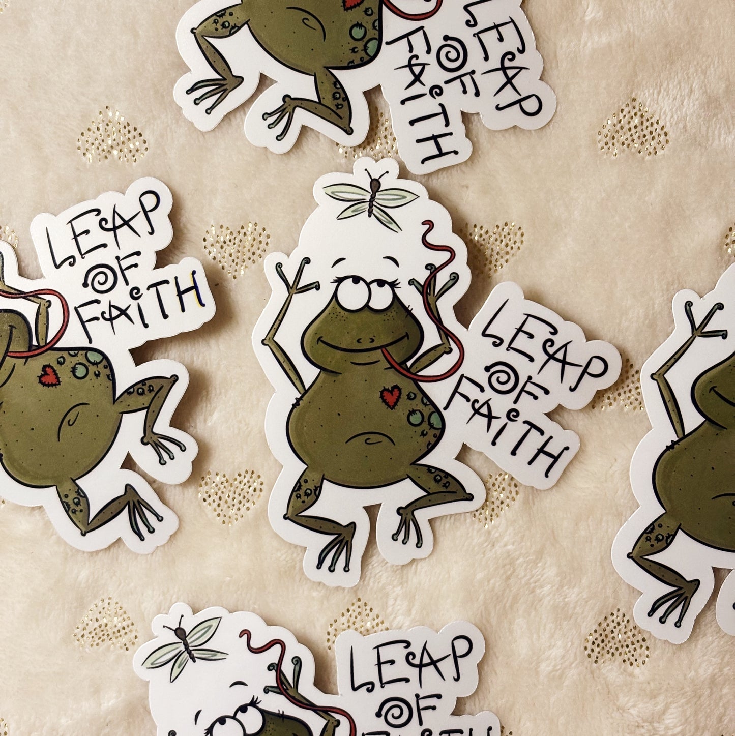 Leap of faith frog sticker