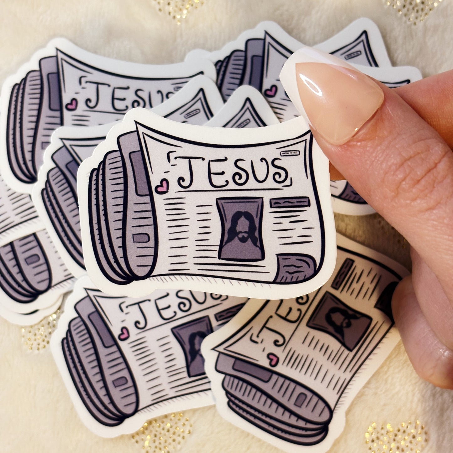 Jesus newspaper sticker