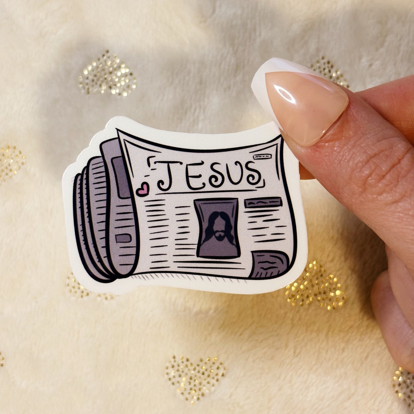 Jesus newspaper sticker