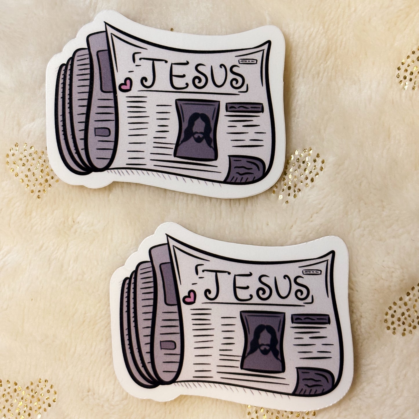 Jesus newspaper sticker
