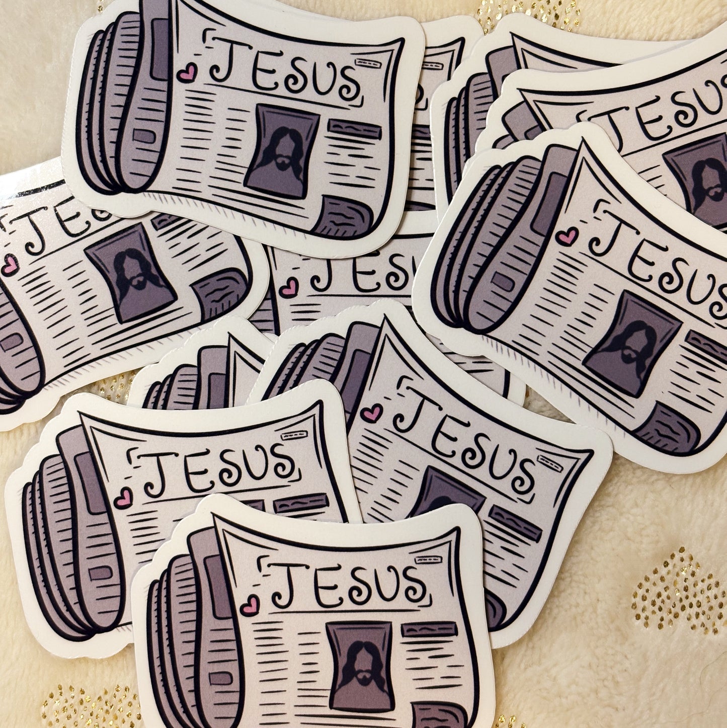 Jesus newspaper sticker