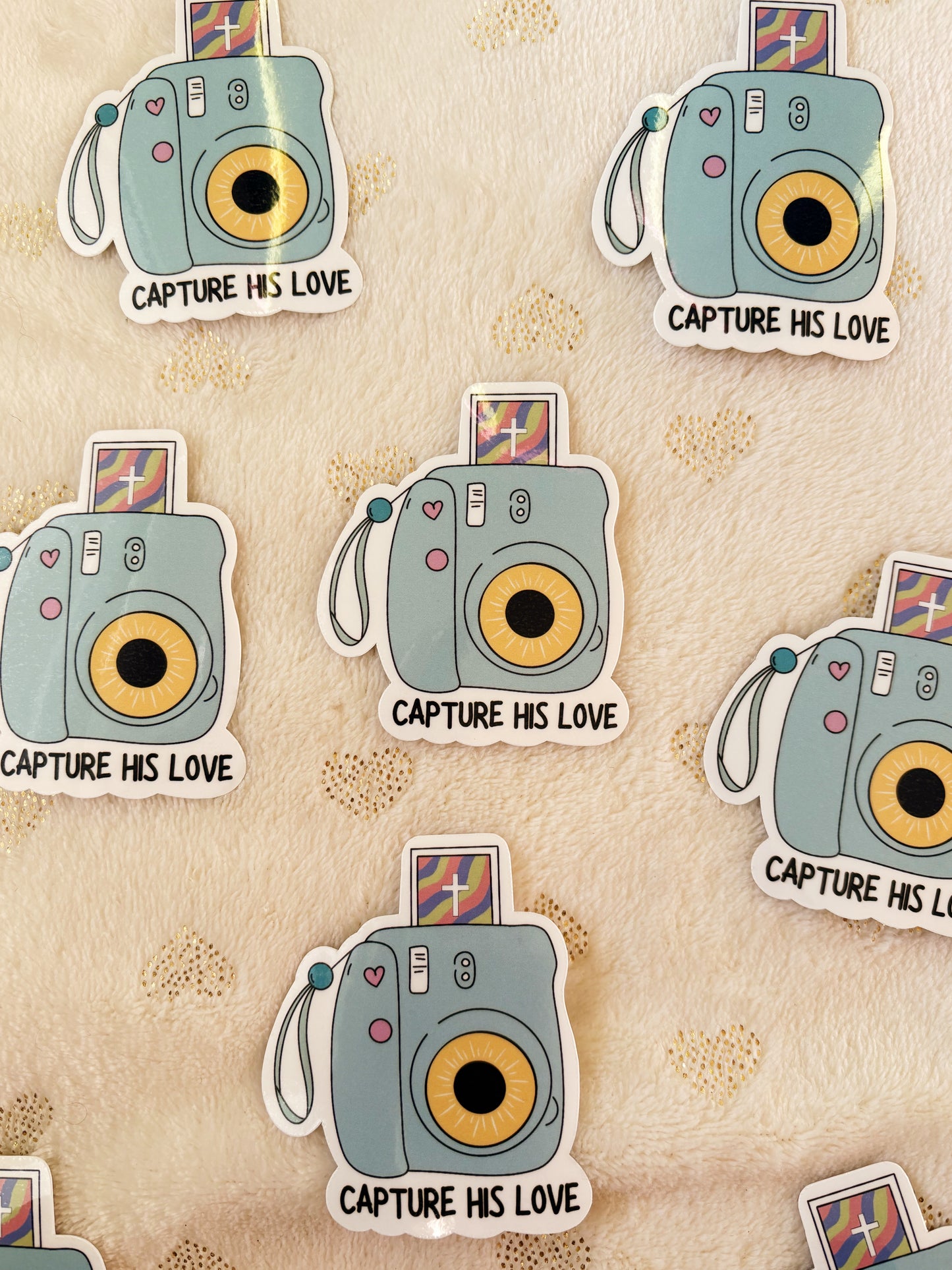Capture his love faith sticker, Christian gifts,