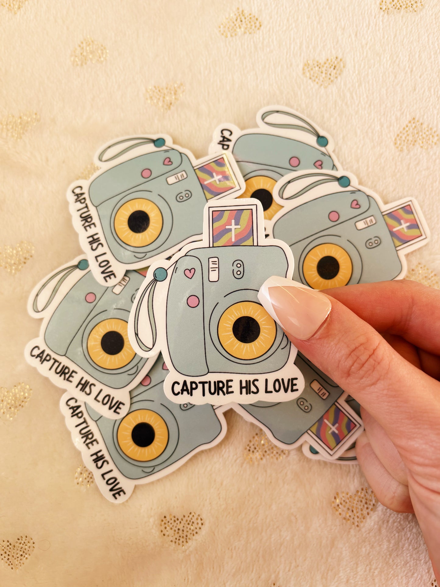 Capture his love faith sticker, Christian gifts,