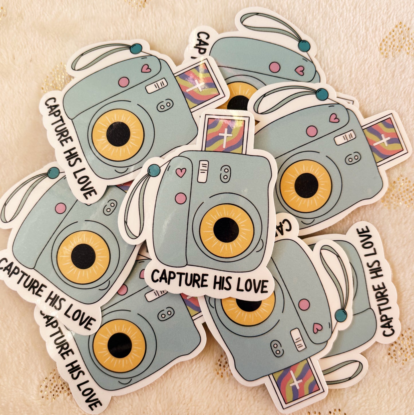 Capture his love faith sticker, Christian gifts,