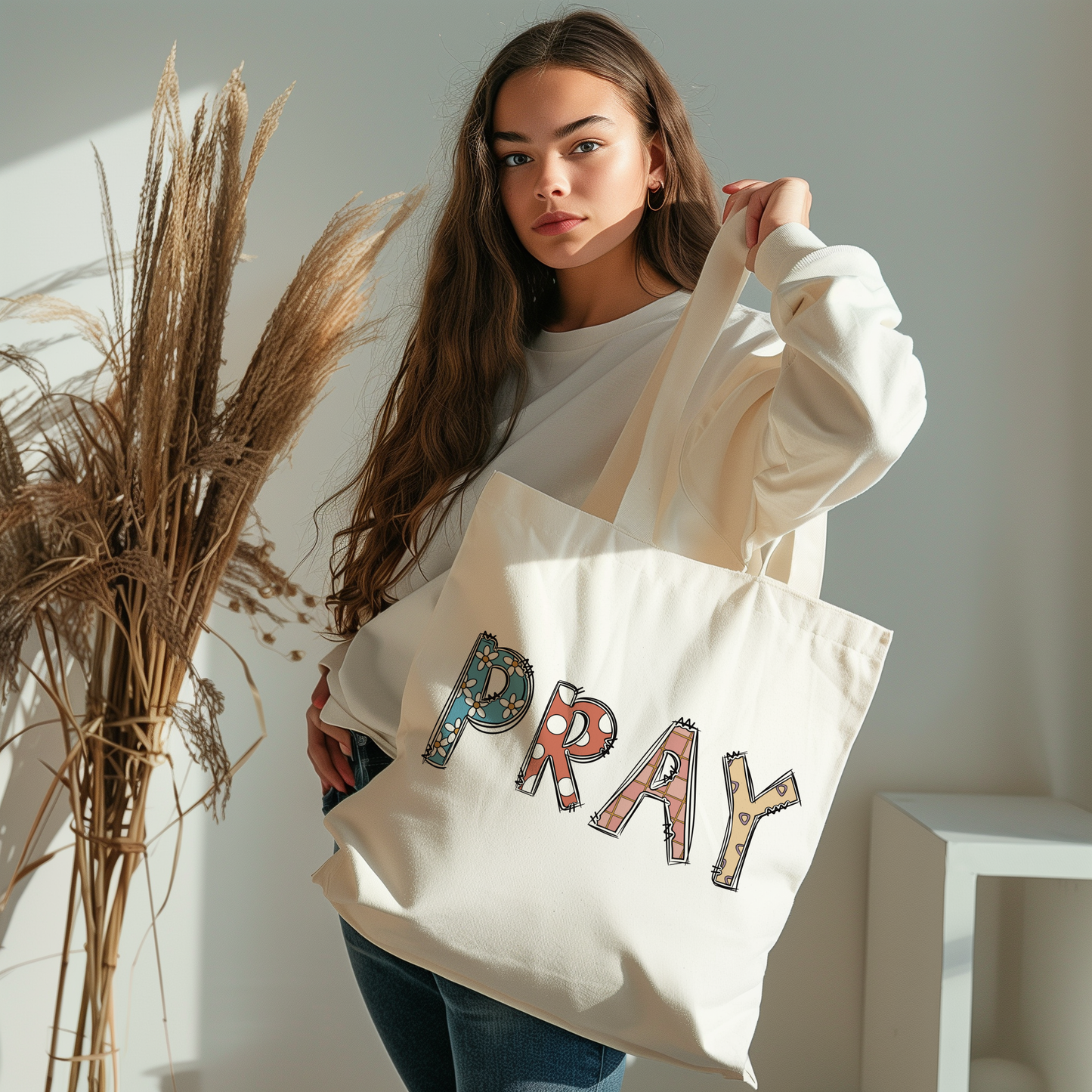 Trendy Pray tote bag