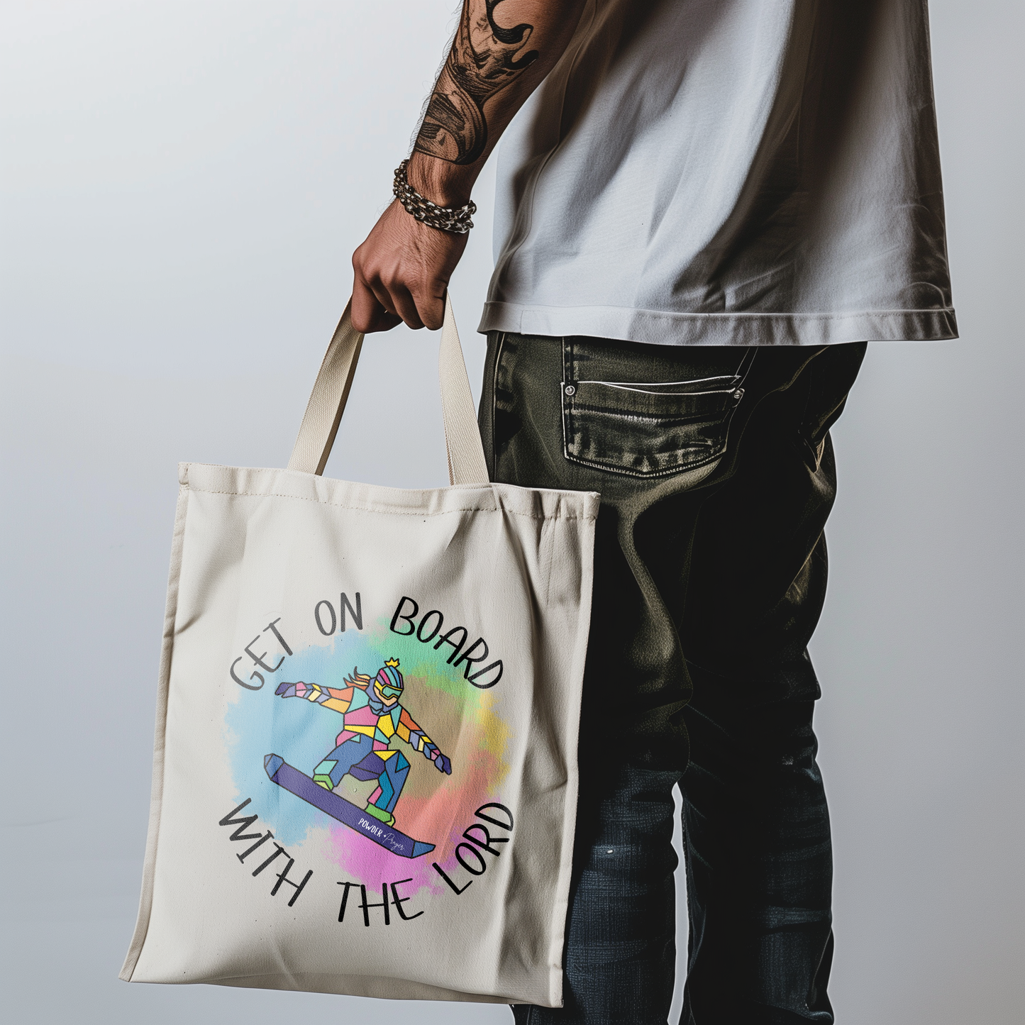 get on board with the lord tote bag, Christian apparel, Cute faith bags, faith based gifts, Religious church, Jesus, Lord, Bible study, Bible bag